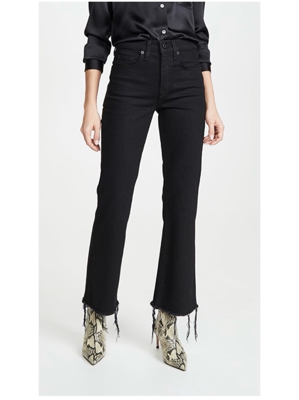 Nili Lotan High Rise Vianca Jeans in Jet Black Size 27